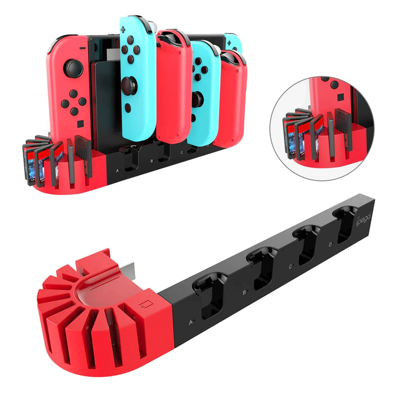 Cargue la imagen en el visor de la galería, Nintendo Switch Joy-Con Console Holder Charging Stand Base with LED Indicator & Card Slot - Polar Tech Australia