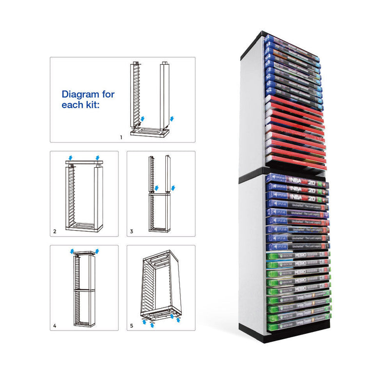 Cargue la imagen en el visor de la galería, PS4/PS5/Xbox/Nintendo Switch 36-Tier Optical Disc Rack Vertical Card Box Holder Storage Stand Game Card Box - Polar Tech Australia