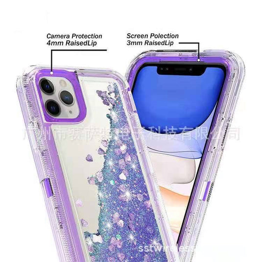 YUYAL Apple iPhone 13/Mini/Pro/Max Glitter Clear Transparent Liquid Sand Watering Case - Polar Tech Australia