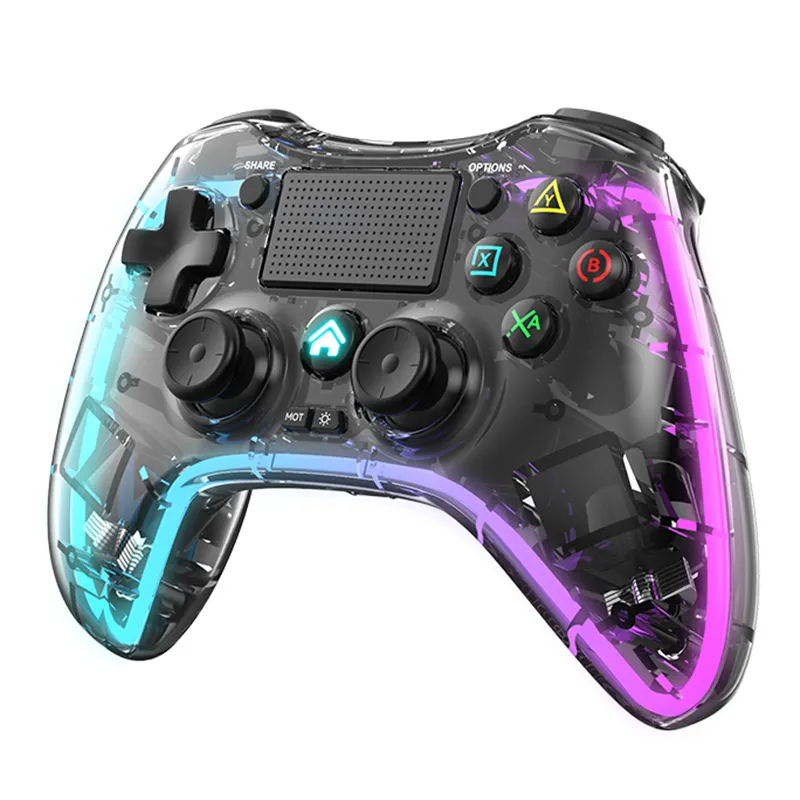 Chargez l'image dans la visionneuse de la galerie, Nintendo Switch PS4 Game Consoles P05 Transparent Wireless Controller Bluetooth Handle Portable Gamepad with RGB Lights - Polar Tech Australia