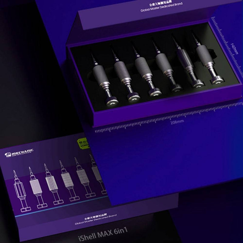 Cargue la imagen en el visor de la galería, Mechanic Mortar Mini 6 in 1 Set Mobile Phone & Tablet Repair Precision Short Screwdriver - Polar Tech Australia