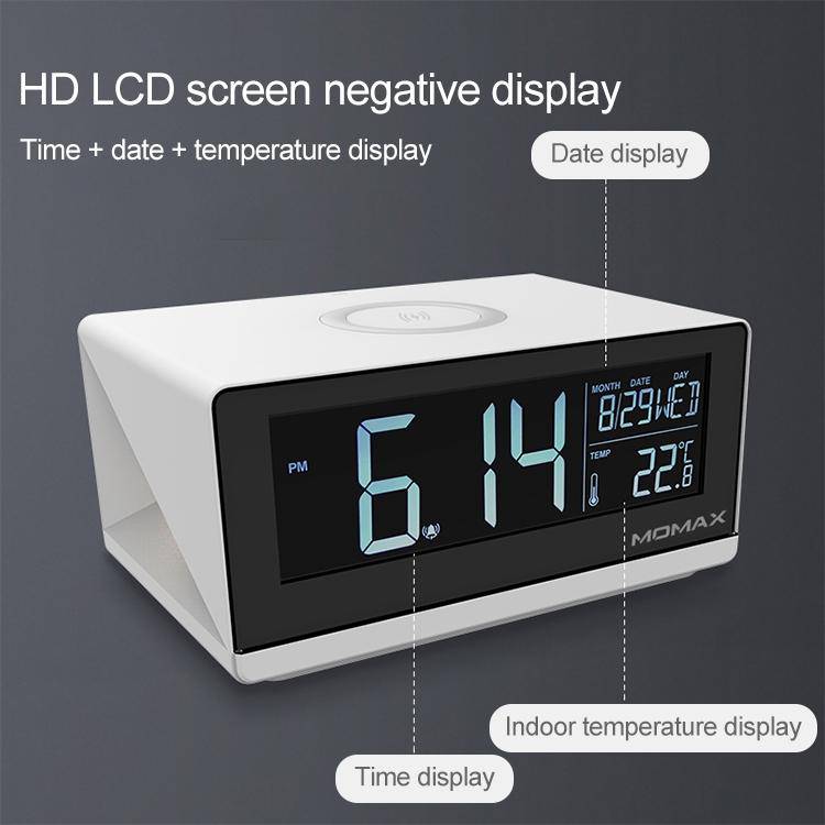 Load image into Gallery viewer, Momax QClock 10W Digita Alarm Clock Built-in Wireless Charger - Polar Tech Australia