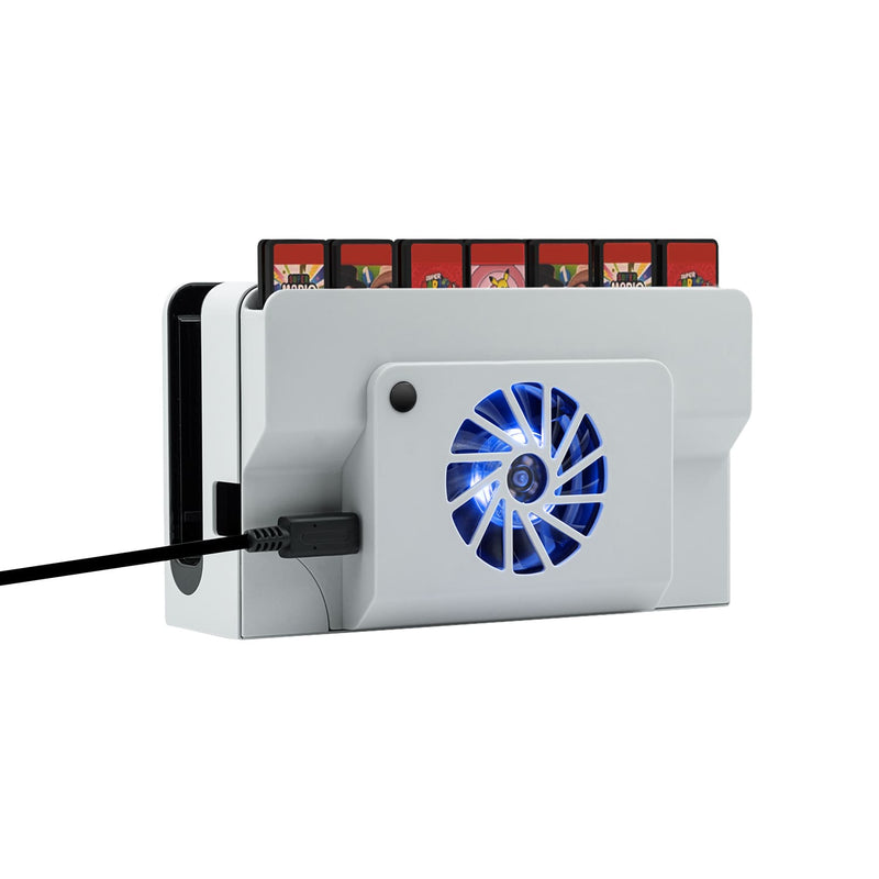Load image into Gallery viewer, Nintendo Switch OLED Dock Cooling Fan with Game Card Storage - Polar Tech Australia