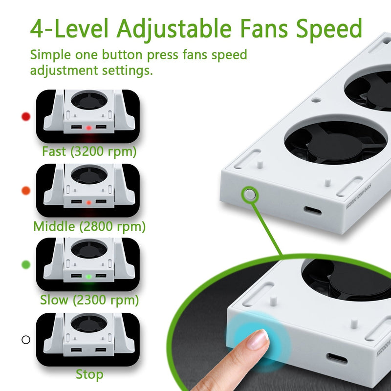 Cargue la imagen en el visor de la galería, Xbox Series S Console Cooling Dual Fan Vertical Stand Base - Polar Tech Australia