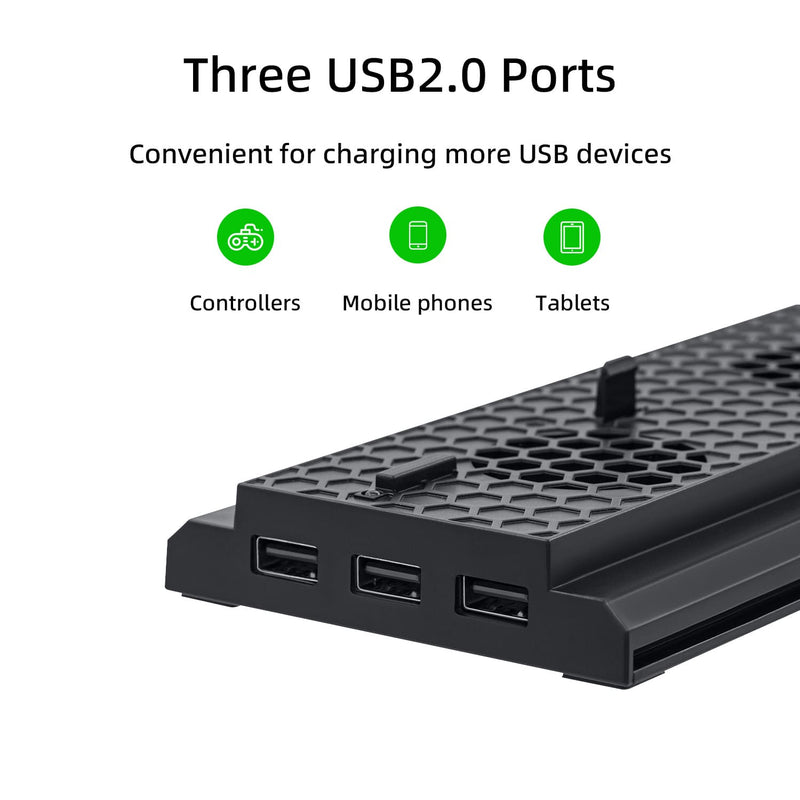 Cargue la imagen en el visor de la galería, Xbox One X Vertical Cooling Stand with 3 Fans and 3 USB Ports - Polar Tech Australia