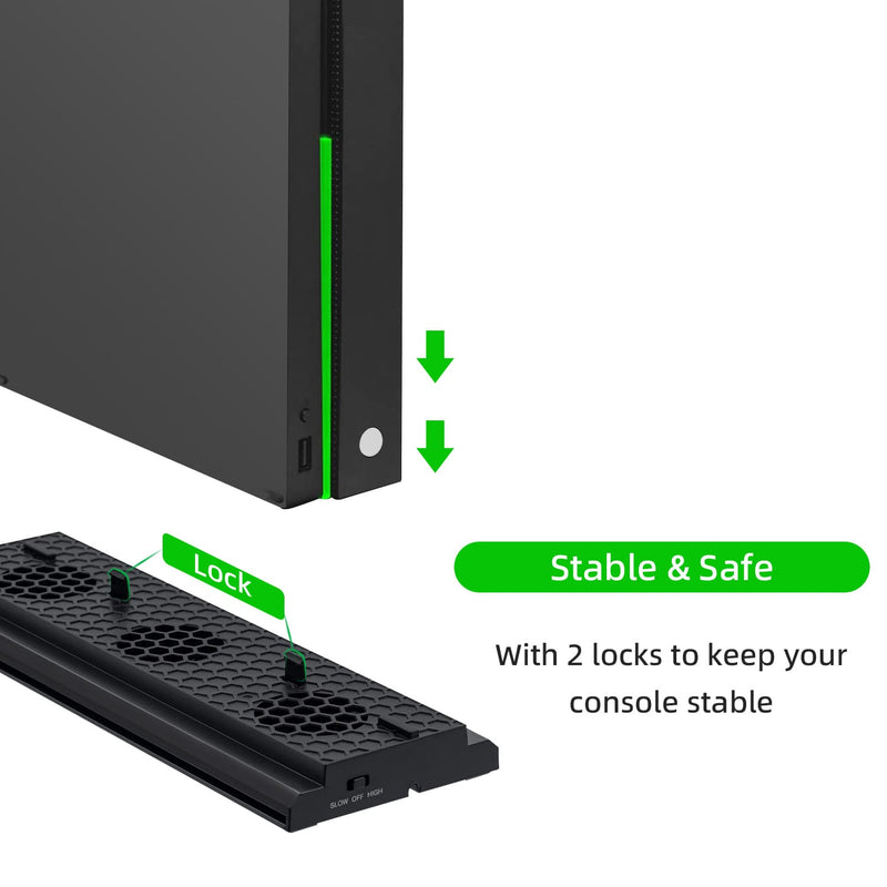 Cargue la imagen en el visor de la galería, Xbox One X Vertical Cooling Stand with 3 Fans and 3 USB Ports - Polar Tech Australia
