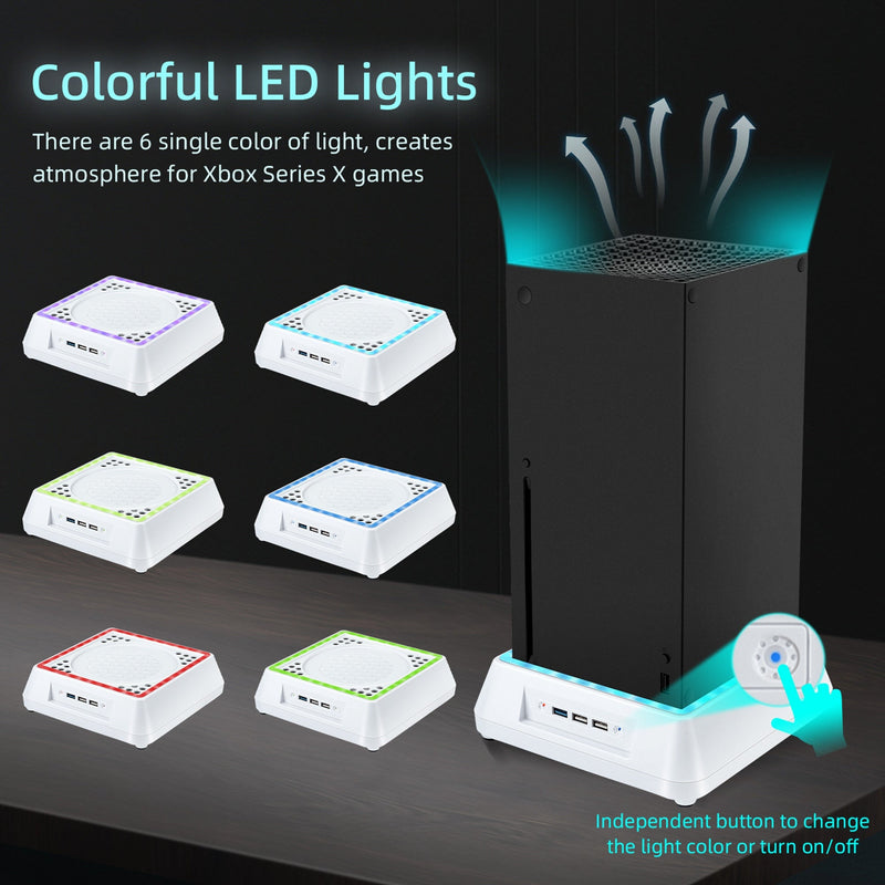 Cargue la imagen en el visor de la galería, Xbox Series X Console Cooling Stand with LED Lighting & Indicator - Polar Tech Australia