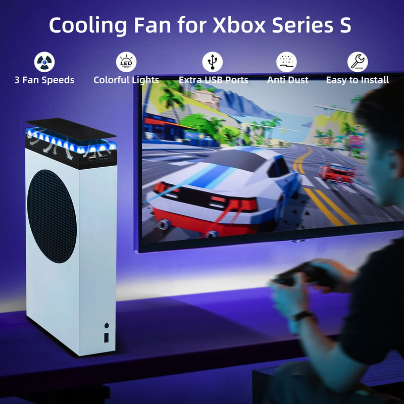 Cargue la imagen en el visor de la galería, Xbox Series S Upper Top Cooling Fan with RGB Lighting - Polar Tech Australia