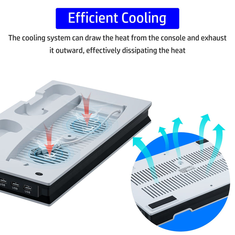 Cargue la imagen en el visor de la galería, PS5 UHD/Digitial Edition Multifunctional LED Cooling Stand with Dual Controller Charging - Polar Tech Australia