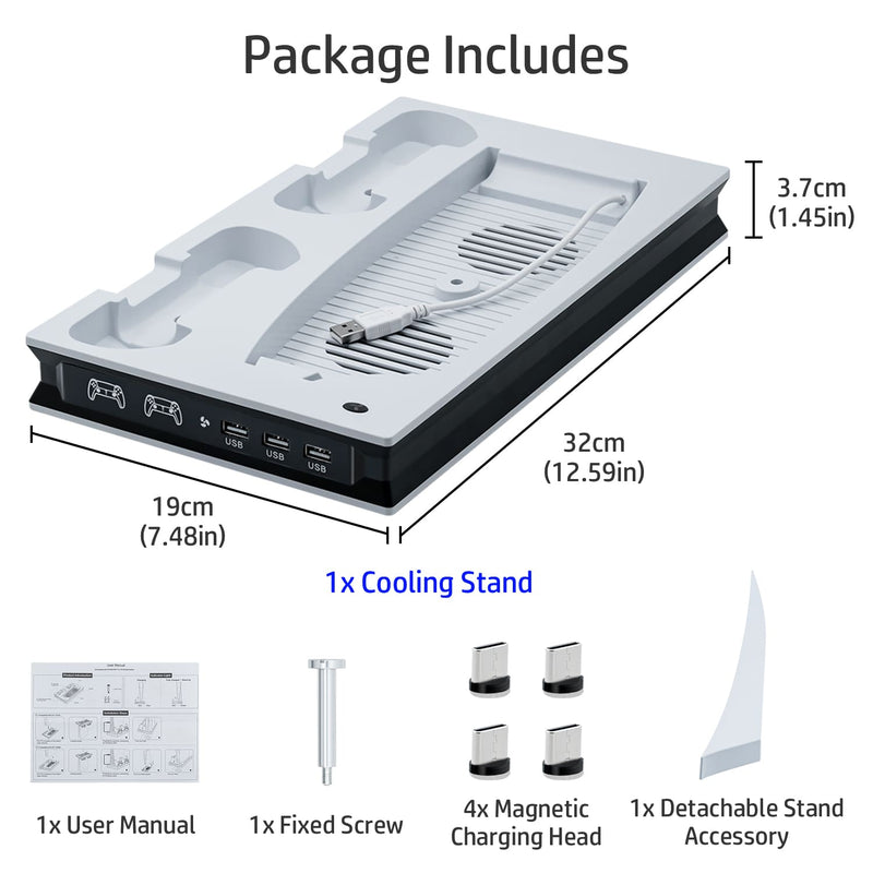 Cargue la imagen en el visor de la galería, PS5 UHD/Digitial Edition Multifunctional LED Cooling Stand with Dual Controller Charging - Polar Tech Australia