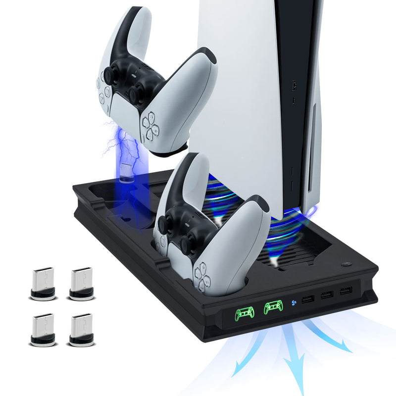 Cargue la imagen en el visor de la galería, PS5 UHD/Digitial Edition Multifunctional LED Cooling Stand with Dual Controller Charging - Polar Tech Australia