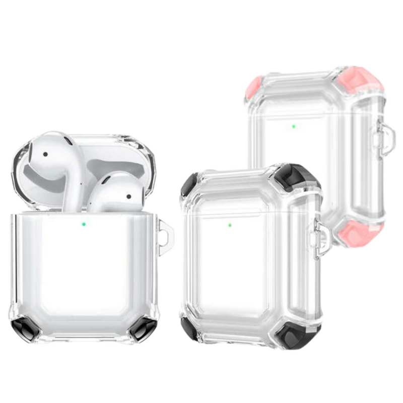 Chargez l'image dans la visionneuse de la galerie, AirPods 1 & 2 Transparent Heavy Duty Protecive Case With Key Ring - Polar Tech Australia