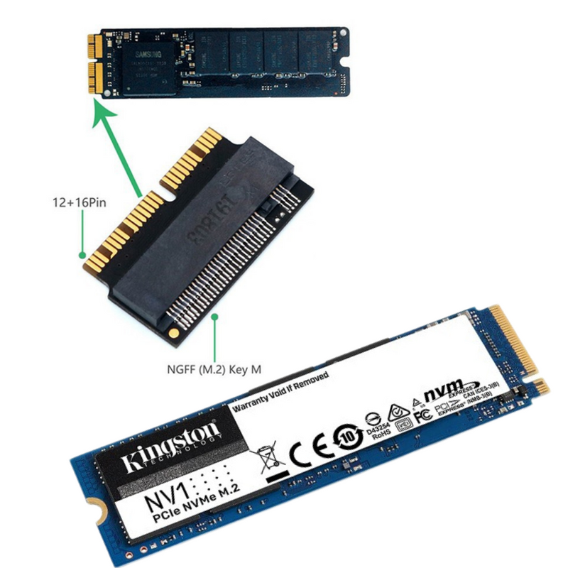 Cargue la imagen en el visor de la galería, NVMe PCIe M.2 SSD Hard Drive Adapter For Apple MacBook Air A1465/A1466 (2013 - 2017) & MacBook Pro A1398/A1502 (2013-2015) - Polar Tech Australia
