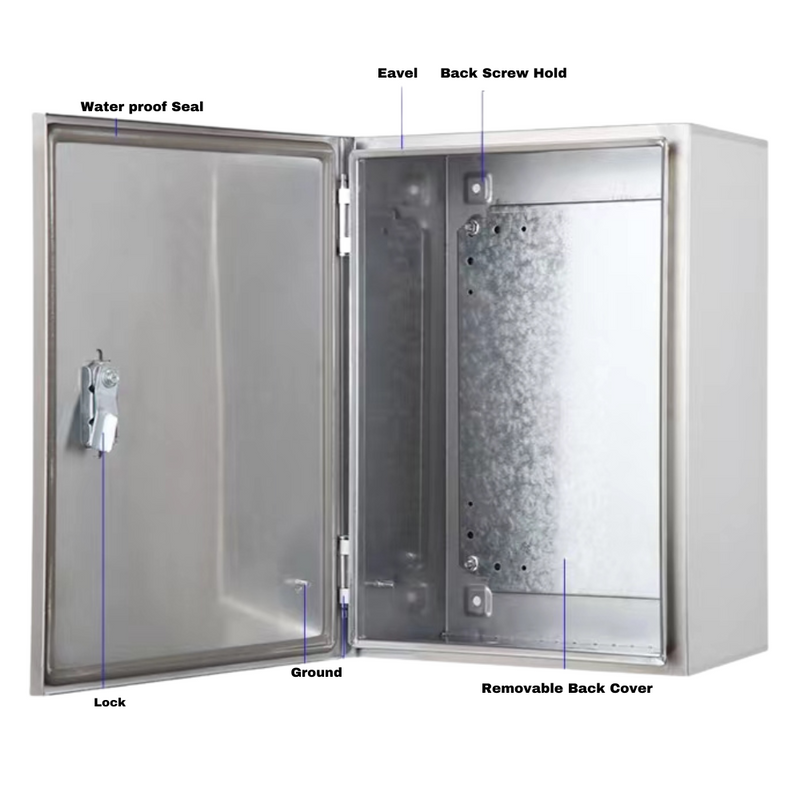 Cargue la imagen en el visor de la galería, 304 Stainless Steel Weatherproof Anti-Rust/ Anti-Corrosion outdoor Electrical Enclosure CCTV/Alarm Security Equipment Lockable Safe Metal Box Wall Mount - Polar Tech Australia