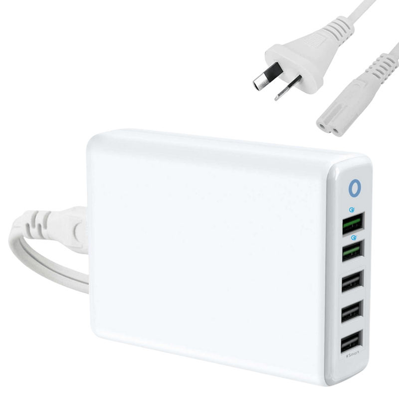 Chargez l'image dans la visionneuse de la galerie, Qualcomm QC 3.0 60W 5 Ports Universal Phone & Tablet Desktop USB Port Wall Charger Station Adapter 1.6M Length  (AU Plug) - Polar Tech Australia