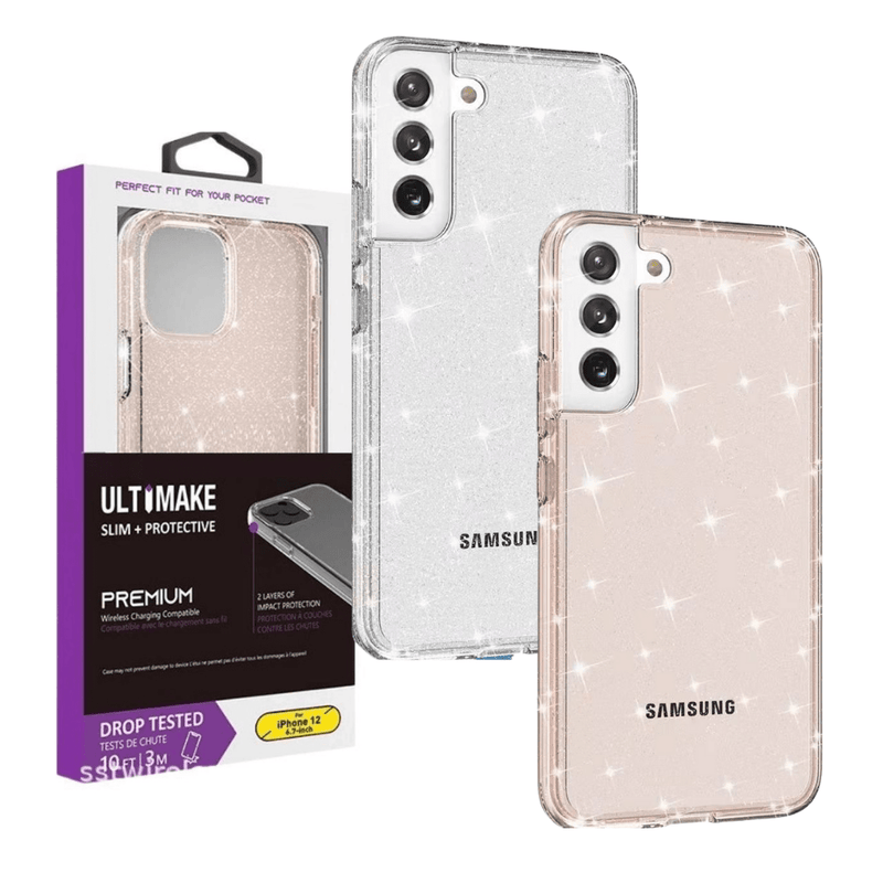 Cargue la imagen en el visor de la galería, Samsung Galaxy S21/Plus/Ultra Ultimake Glitter Star Flash Clear Transparent Case - Polar Tech Australia