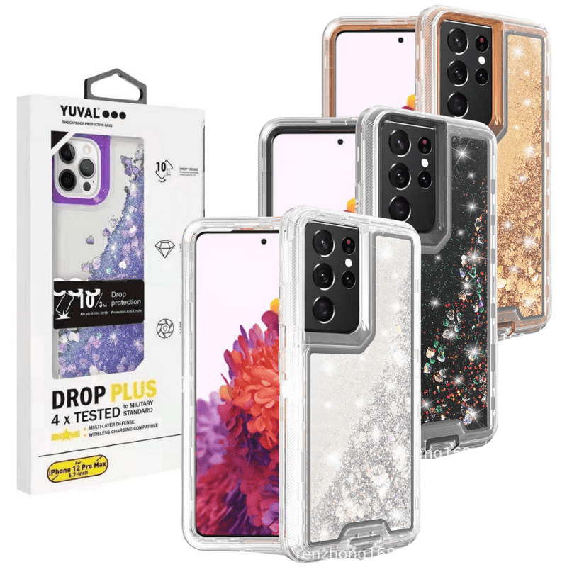 Cargue la imagen en el visor de la galería, Samsung Galaxy S21/S21 Plus/S21 Ultra Glitter Clear Transparent Liquid Sand Watering Case - Polar Tech Australia