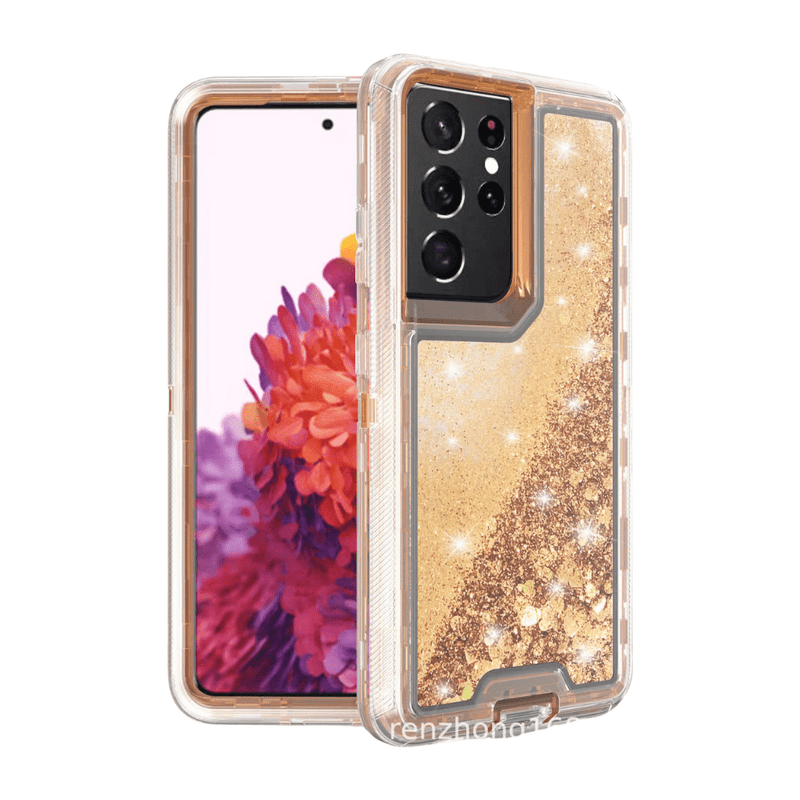 Cargue la imagen en el visor de la galería, Samsung Galaxy S21/S21 Plus/S21 Ultra Glitter Clear Transparent Liquid Sand Watering Case - Polar Tech Australia