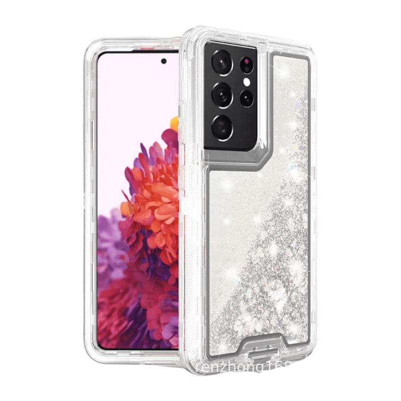 Cargue la imagen en el visor de la galería, Samsung Galaxy S21/S21 Plus/S21 Ultra Glitter Clear Transparent Liquid Sand Watering Case - Polar Tech Australia