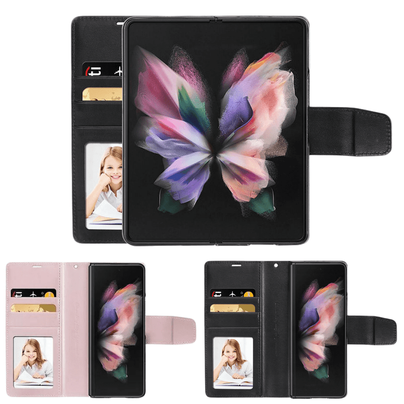 Cargue la imagen en el visor de la galería, Samsung Galaxy Z Fold 4 (SM-F936) Hanman Wallet Flip Leather Case - Polar Tech Australia