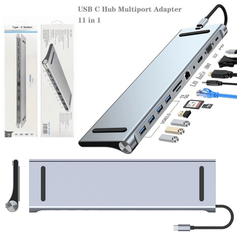 Load image into Gallery viewer, Universal MacBook Laptop USB-C Type-C 11 in 1 Dock Station Extension Hub (BYL-2003) - Polar Tech Australia