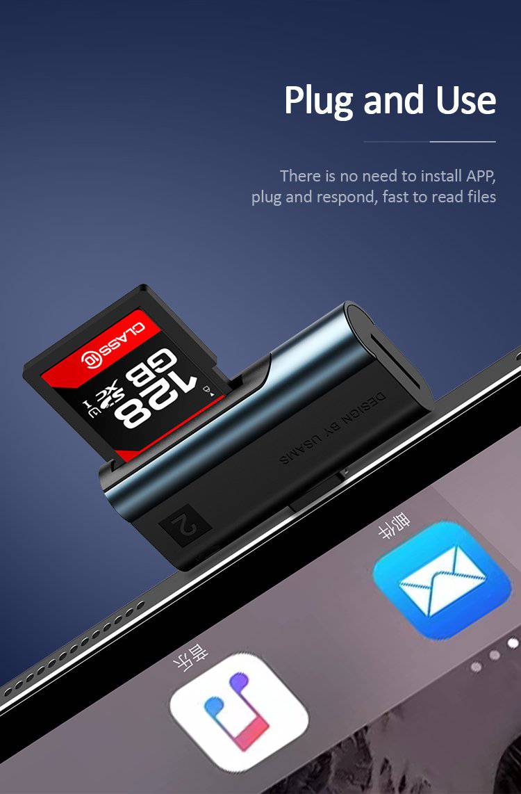 Cargue la imagen en el visor de la galería, USAMS US-SJ430 Lightning Port Card Reader (SD card+TF card) - Polar Tech Australia