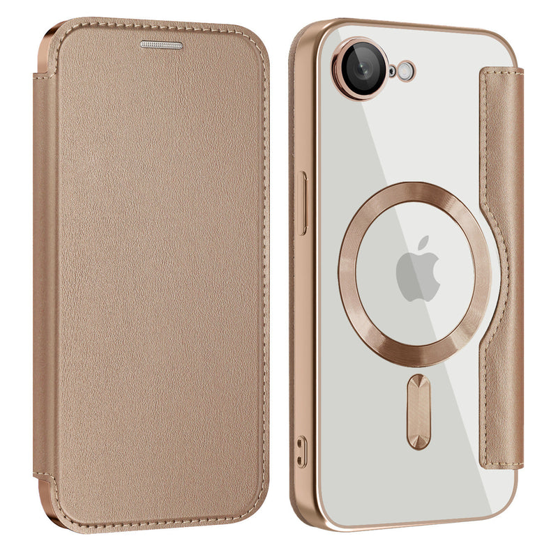 Load image into Gallery viewer, [Magsafe Compatible][With Card Slot] Apple iPhone 16e Golden Shield Magnetic Flip Leather Case - Polar Tech Australia

