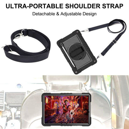 [Built-in Stand] Samsung Galaxy Tab S9 Plus & S9 FE Plus & S10 Plus 12.4" - 360 Degree Rotating Shockproof Protection Case With Hand & Shoulder Strap - Polar Tech Australia