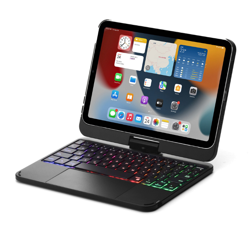 Load image into Gallery viewer, 360 Degree Rotating Wireless Touchpad Keyboard Cover Case for iPad Mini 6/7 8.3&#39;&#39; 6/7th Gen 2021/2024 - KIBO

