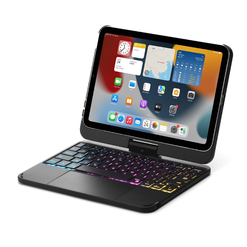 Load image into Gallery viewer, 360 Degree Rotating Wireless Touchpad Keyboard Cover Case for iPad Mini 6/7 8.3&#39;&#39; 6/7th Gen 2021/2024 - KIBO
