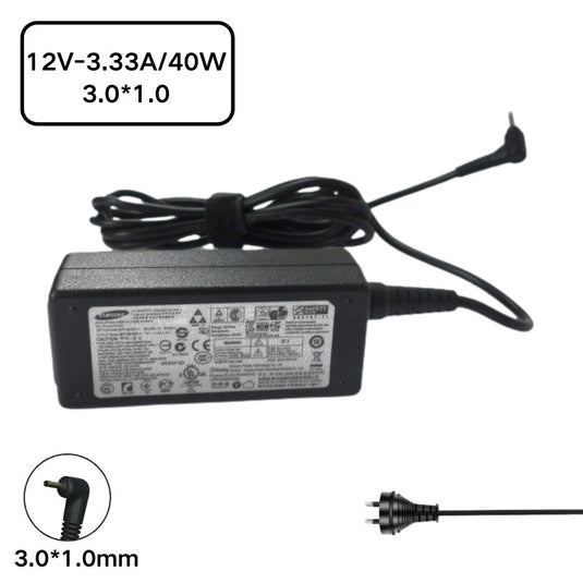[12V-3.33A/40W][3.0*1.0] Samsung NP110S1J-K02 NP900X1A NP900X1B NP900X1B-A01 NP900X1B NP900X1B-A02US NP900X1B-A02 Laptop AC Power Supply Adapter Charger - Polar Tech Australia