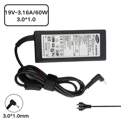 [19V-3.16A/60W][3.0*1.0] Samsung NP740U3E-X01AU NP530U4E-K01CZ 530U4E 730U3E NP530U4E NP540U4E Laptop AC Power Supply Adapter Charger - Polar Tech Australia