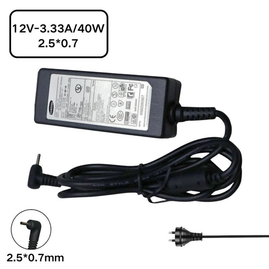 [12V-3.33A/40W][2.5*0.7] Samsung Chromebook 3 XE500C13 XE500C13-K01US XE500C13-K02US Chromebook 2 XE500C12 XE503C12 XE503C32 Laptop AC Power Supply Adapter Charger - Polar Tech Australia