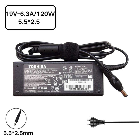 [19V-6.3A/120W][5.5*2.5] Toshiba Satellite A35 Series A35-159 A35-1591 A35-1592 A35-S209 Laptop AC Power Supply Adapter Charger - Polar Tech Australia