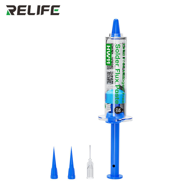 Chargez l&#39;image dans la visionneuse de la galerie, [HW11] RELIFE Lead-Free &amp; Halogen-Free Soldering Flux – No-Clean Paste in Syringe Design
