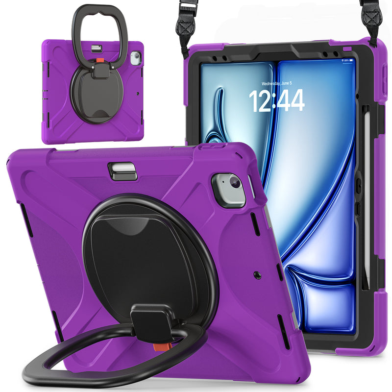Chargez l&#39;image dans la visionneuse de la galerie, Lenovo Tab M11 11.0&quot; 2024 (TB-330XU/330FU) - Multifunctional Shockproof Heavy Duty Series Case With Shoulder Strap
