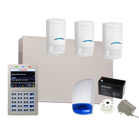 Bosch Alarm System Solution 6000 IP Panel with 3 Pro Series Tri Tech PIR + Wi-Fi Keypad