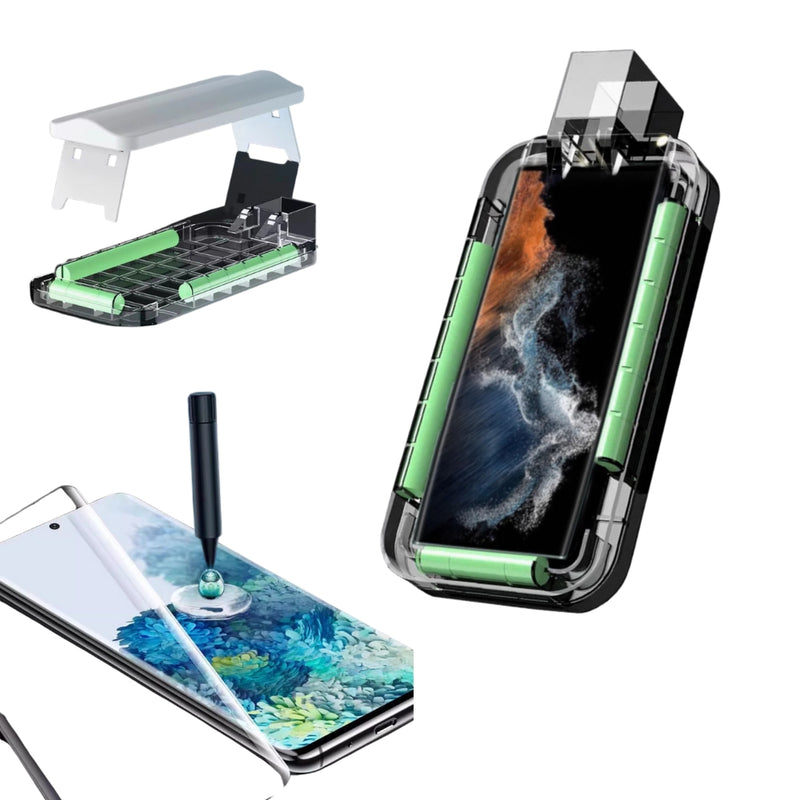 Load image into Gallery viewer, [Self-Installation Kit][UV Glue][HD] Samsung Galaxy S22 Ultra - UV Full Covered Curved 9H Tempered Glass Screen Protective Protector
