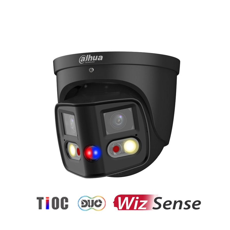 Load image into Gallery viewer, [DH-IPC-PDW3849-A180-AS-PV-ANZ-BLK] Dahua WizSense TiOC Duo Series 2x4MP Black Dual-Lens Eyeball Network Camera with 2.8mm Fixed Lens IP67
