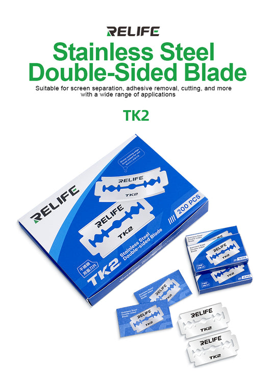 RELIFE TK2 Stainless Steel Double-Sided Blade/200 pieces