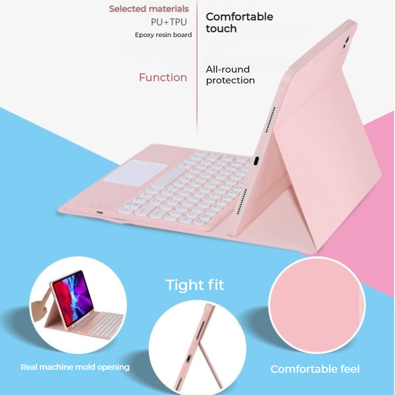 Load image into Gallery viewer, [Detachable Keyboard][Round Keycaps] Samsung Galaxy Tab S10 Ultra 2024 14.6&quot; (X920/X926) - Smart Wireless Trackpad Keyboard Flip Case With Pen Slot - Polar Tech Australia
