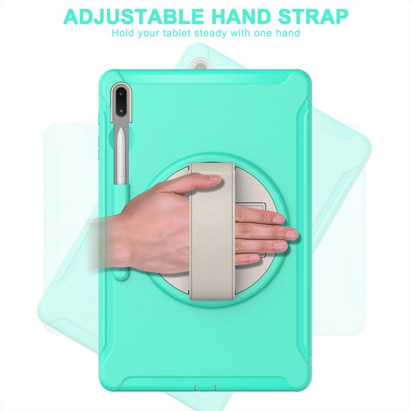 Cargue la imagen en el visor de la galería, [Built-in Stand] Samsung Galaxy Tab A7 10.4&quot; 2020 (T500/T505) - 360 Degree Full Wrap Rotating Shockproof Case With Wrist Strap
