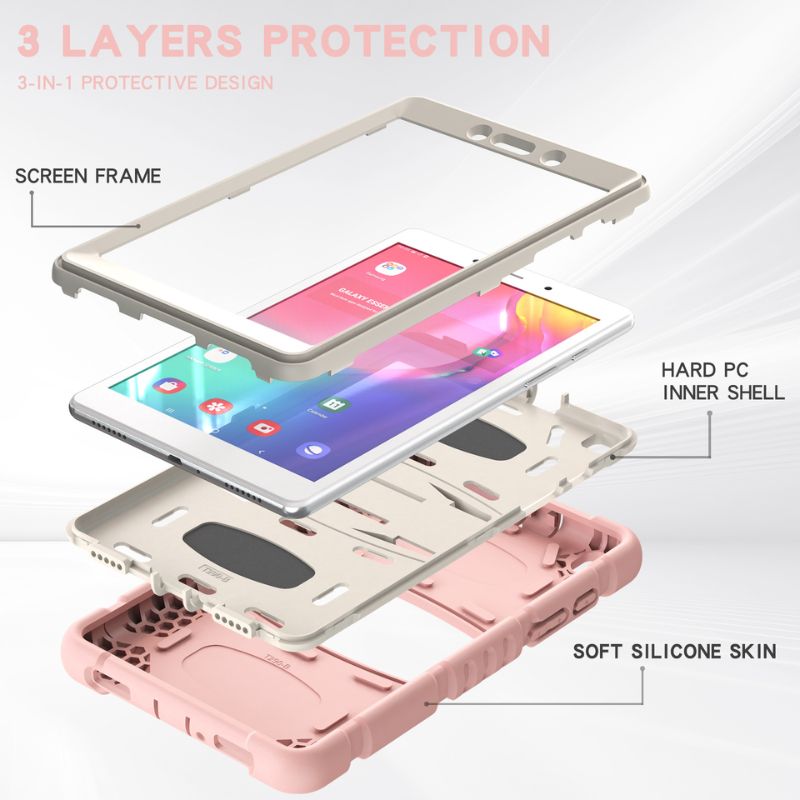 Chargez l&#39;image dans la visionneuse de la galerie, [Built-in Stand] Samsung Galaxy Tab S7 Plus/S8 Plus/S7 FE 12.4&quot; - Full Cover Silicone Shockproof Case - Polar Tech Australia
