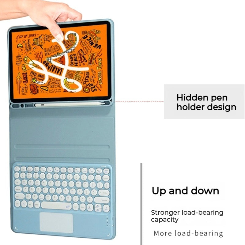 Load image into Gallery viewer, [Detachable Keyboard][Round Keycaps] Samsung Galaxy Tab S10 Ultra 2024 14.6&quot; (X920/X926) - Smart Wireless Trackpad Keyboard Flip Case With Pen Slot - Polar Tech Australia
