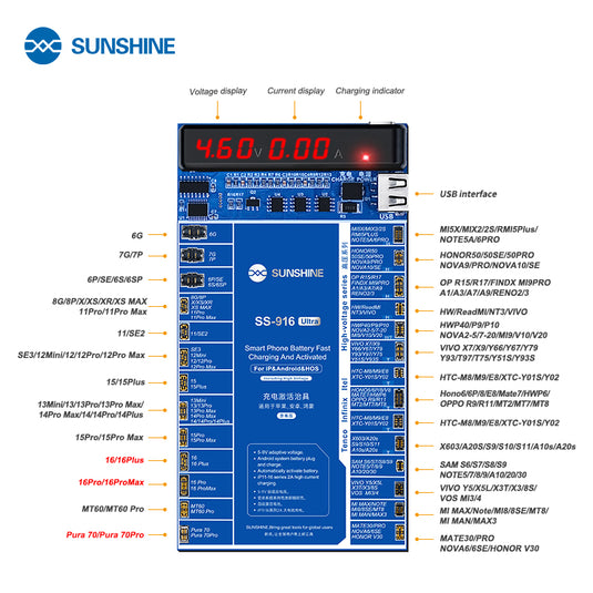 [SS-916 Ultra] SUNSHINE Charging Activation Board for iPhone & Android Battery - Polar Tech Australia