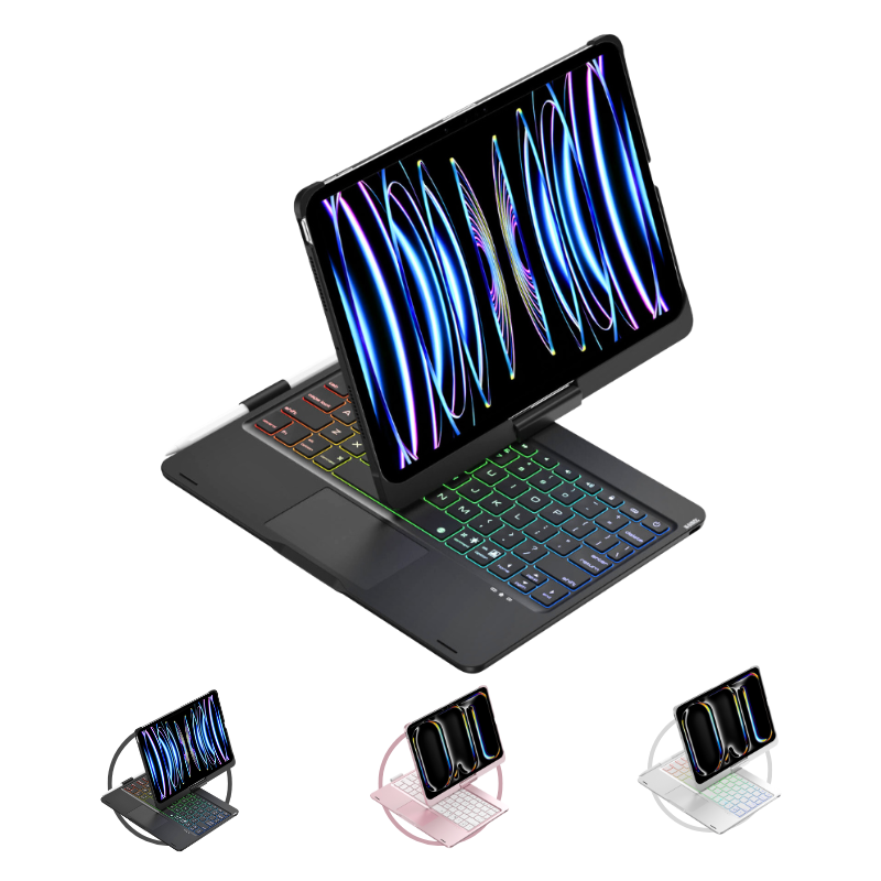 Load image into Gallery viewer, 360 Degree Rotating Wireless Touchpad Keyboard Cover Case for iPad 7/8/9 10.2&#39;&#39; 7/8/9th Gen 2019/2020/2021 - KIBO
