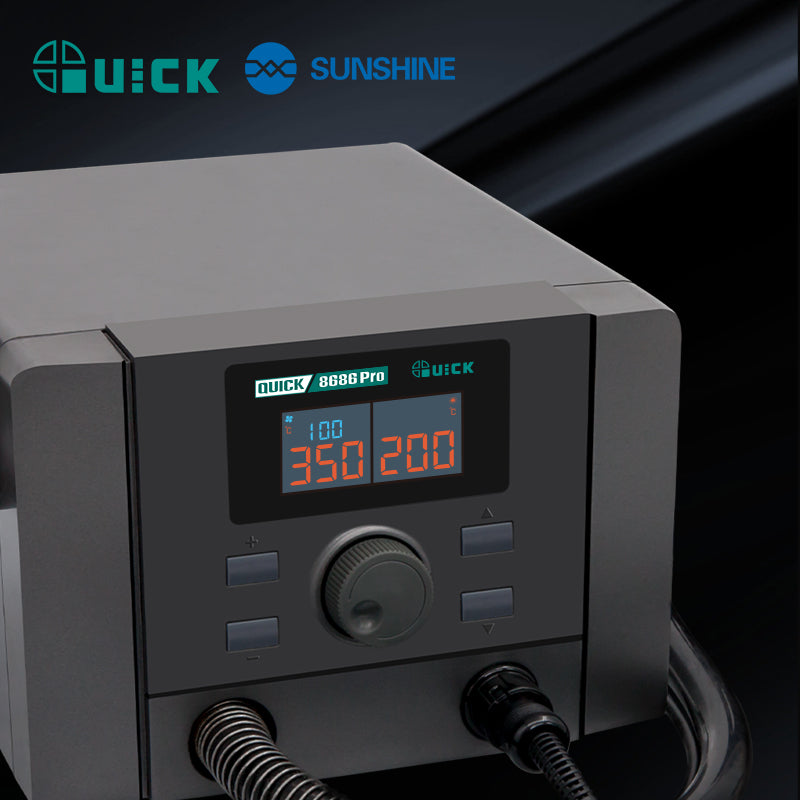 Cargue la imagen en el visor de la galería, [QUICK 8686 Pro] QUICK Two-in-One Repair System hot air rework Heat Gun and soldering functions in one intelligent station
