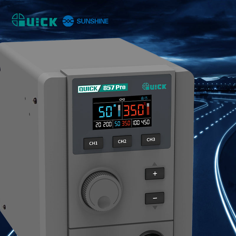 Cargue la imagen en el visor de la galería, [QUICK 857 Pro] QICK Digital Display Hot Air Rework Station Heat Gun - Continue the Legacy of Precision Craftsmanship

