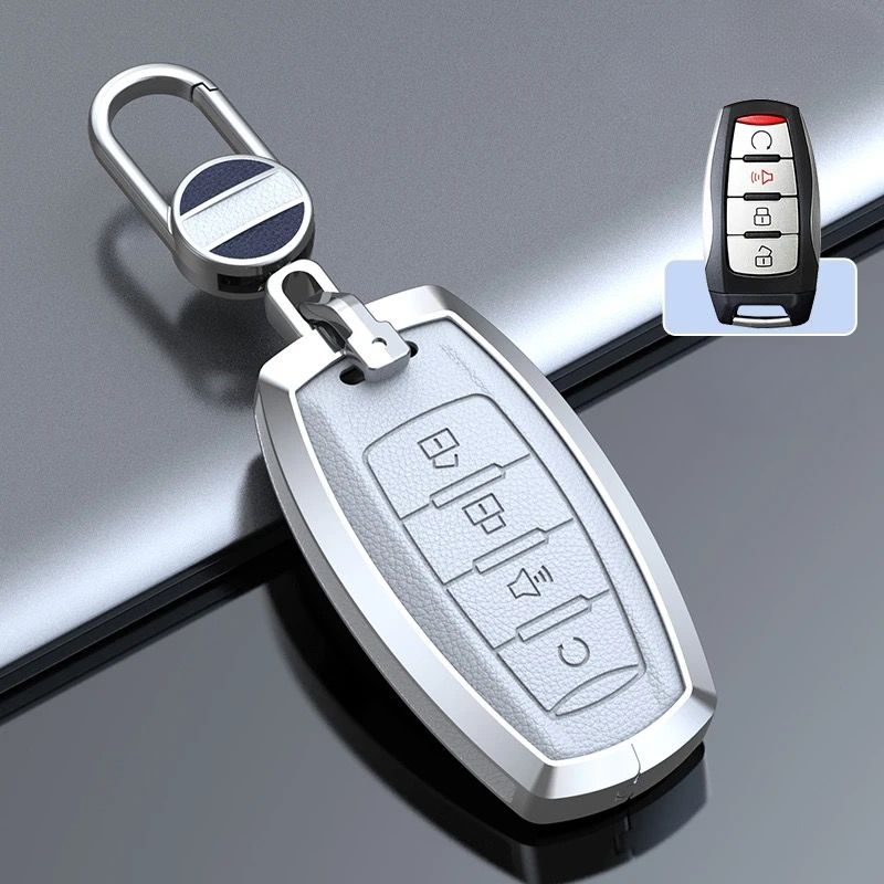 Cargue la imagen en el visor de la galería, Great Wall Zinc Alloy Leather Car Key Fob Case Cover For GWM Cannon (Pao) Passenger, Commercial
