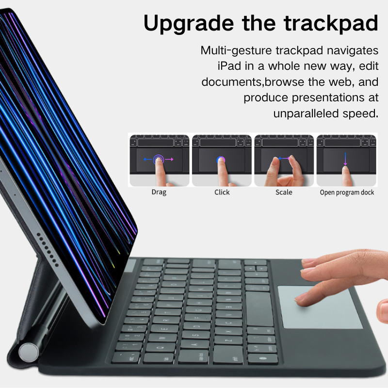 Load image into Gallery viewer, [Magic Keybord] Apple iPad Air 4/5 &amp; Pro 11“ &amp; Air 11” M2/M3 (2024/2025) - Precision Multi-Touch Trackpad Magnetic Smart Wireless Keyboard Case With Backlit Keys - i-Station Mobile Phone &amp; Electronic Device Repair and Accessories
